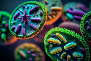 microorganism cells background, ai generation photo