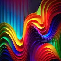 abstract colorful wavy background, ai generation photo