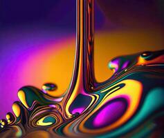 abstract colorful background of oil, drops in liquid, ai generation, place for text photo