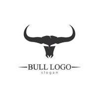 Bull horn and buffalo logo and symbols template icons app vector