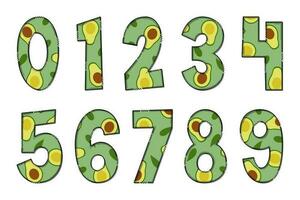 Handcrafted Avocado Letters. Color Creative Art Typographic Design vector