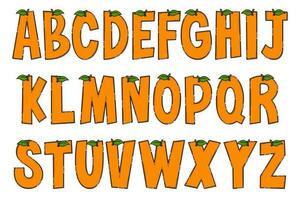 Handcrafted Orange Letters. Color Creative Art Typographic Design vector