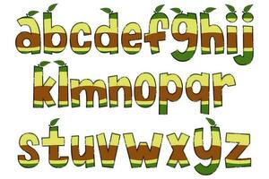 Handcrafted Avocado Letters. Color Creative Art Typographic Design vector