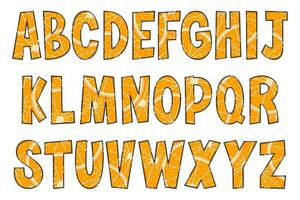 Handcrafted Orange Letters. Color Creative Art Typographic Design vector