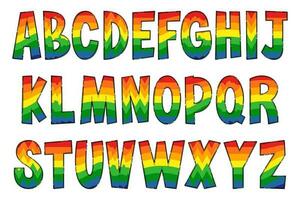 Handcrafted Rainbow Letters. Color Creative Art Typographic Design vector