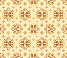 Emblem ethnic folk geometric seamless pattern in red and orange vector