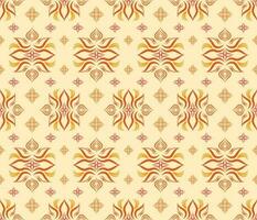 Emblem ethnic folk geometric seamless pattern in red and orange vector