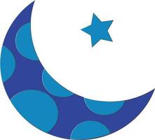 Islamic Crescent Moon and Star vector