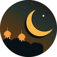 Golden Moon and Stars Ramadan Kareem Background vector