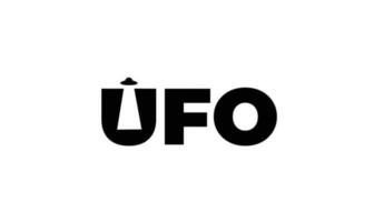 UFO spaceship logo design vector