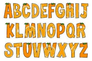 Handcrafted Orange Letters. Color Creative Art Typographic Design vector