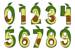 Handcrafted Avocado Letters. Color Creative Art Typographic Design vector