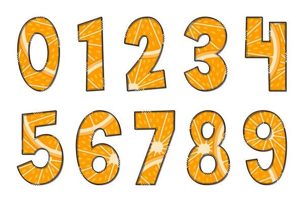 Handcrafted Orange Letters. Color Creative Art Typographic Design