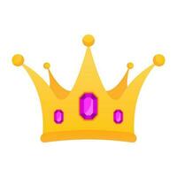 Golden royal crown, vector illustration