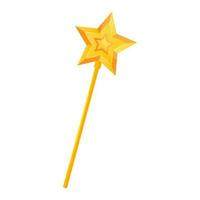 Magic wand, golden magic wand, vector illustration