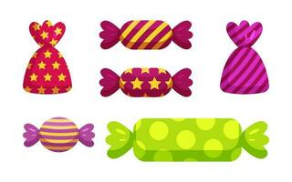 Collection of colorful sweets isolated on white vector