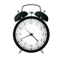 Realistic alarm clock isolated on white background, vector illustration