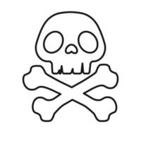 Skull and bones, danger sign, vector illustration