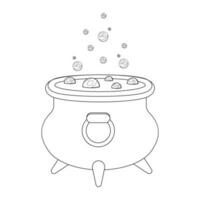 Coloring pot of potion for kids, vector illustration