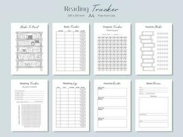 Book reading tracker, vector illustration