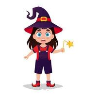 Cute little girl with a broken magic wand vector