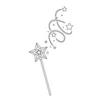 Magic wand coloring book, vector illustration