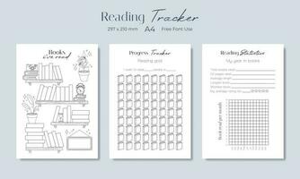 Book reading tracker, vector illustration