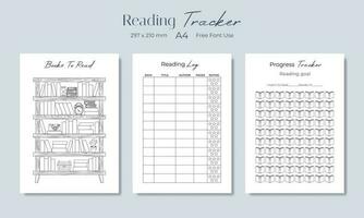 Book reading tracker, vector illustration