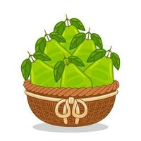 pear fruit in basket vector illustration