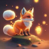 Very detailed cute fox. Generate Ai. photo