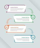 Four steps business strategy minimalist professional infographic layout design vector