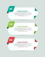 Simple and professional business strategy process presentation infographic layout with page curl effect vector