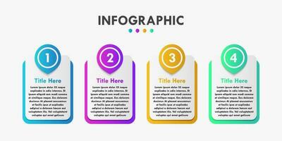 Colorful Four Steps Infographic Business Presentation Vector Template