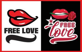 Unique and trendy t-shirt design free love vector