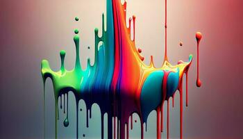 Dripping Chromatic Paint . Generate Ai. photo