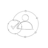 continuous line drawing avatar icon verification vector