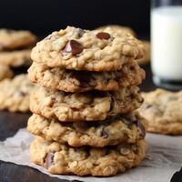 Oatmeal chocolate chip cookies photo