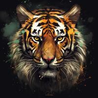 Epic tiger head illustration photo