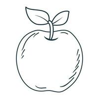 manzana Fruta mano dibujado contorno garabatear icono vector