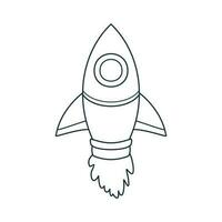 garabatear icono cohete vector ilustración, vector ilustración de un espacio cohete