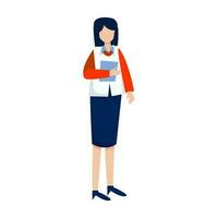 businesswoman with documents avatar character vector illustration design icon vector illustration design