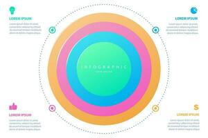 Infographic elements data visualization vector design template. parts or processes. workflow layout, diagram. Business concept presentation, glowing gradient 3d chart, graph, illustration.