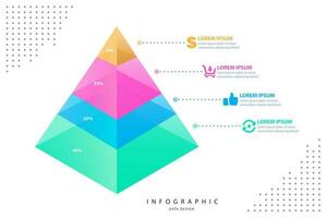 infografía elementos datos visualización vector diseño modelo. partes o procesos. flujo de trabajo disposición, diagrama. negocio concepto presentación, brillante degradado 3d cuadro, grafico, ilustración.