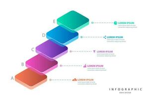 Infographic elements data visualization vector design template. parts or processes. workflow layout, diagram. Business concept presentation, glowing gradient 3d chart, graph, illustration.