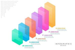 infografía elementos datos visualización vector diseño modelo. partes o procesos. flujo de trabajo disposición, diagrama. negocio concepto presentación, brillante degradado 3d cuadro, grafico, ilustración.