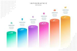 Infographic elements data visualization vector design template. parts or processes. workflow layout, diagram. Business concept presentation, glowing gradient 3d chart, graph, illustration.