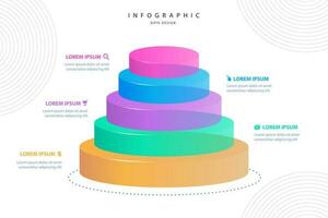 infografía elementos datos visualización vector diseño modelo. partes o procesos. flujo de trabajo disposición, diagrama. negocio concepto presentación, brillante degradado 3d cuadro, grafico, ilustración.