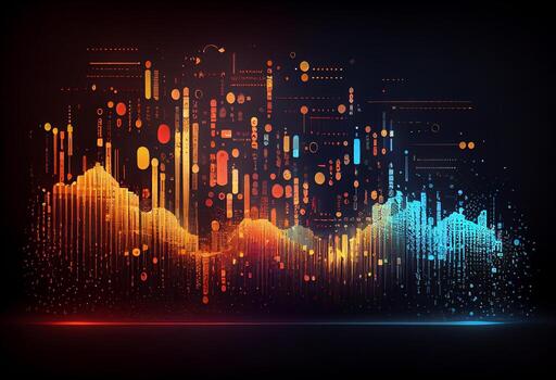 Abstract technology big data background concept. Generate Ai. photo