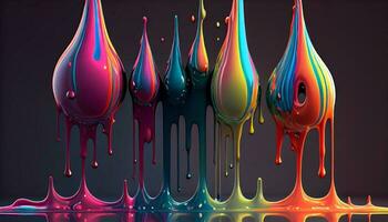 Dripping Chromatic Paint . Generate Ai. photo