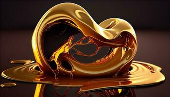 Liquid Molten Gold. Generate Ai. photo